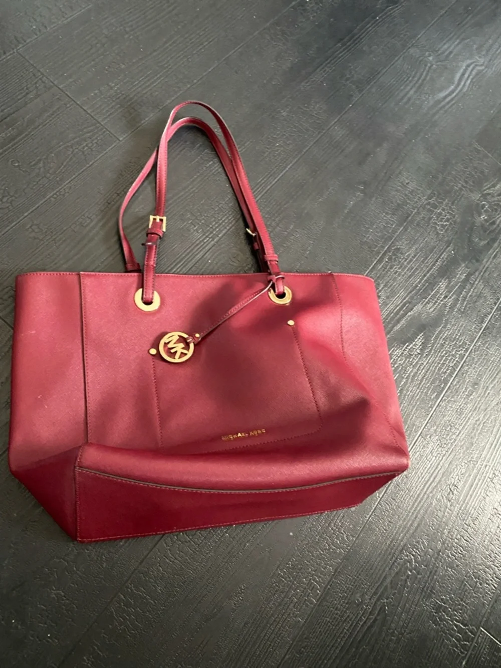 Michael Kors Burgundy Leather Large East West Walsh Shopper Tote burgundy - Picture 16 of 16